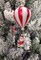 Christmas Glass Ornament - Striped Red and White Ball with Santa by Wizardi F07M3-52 HB-SY25777
